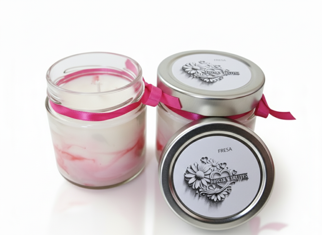 Vela en Tarro esencia Fresa y Nata