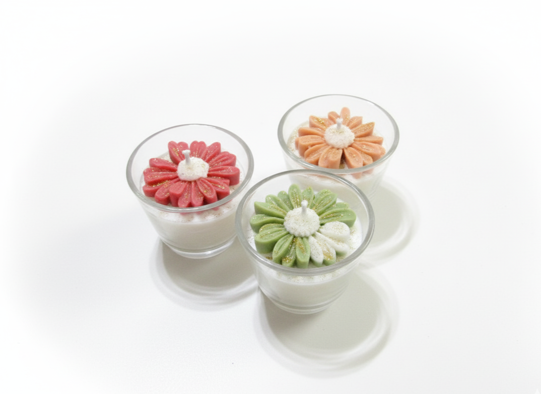 Pack de 3 velas de soja Floral